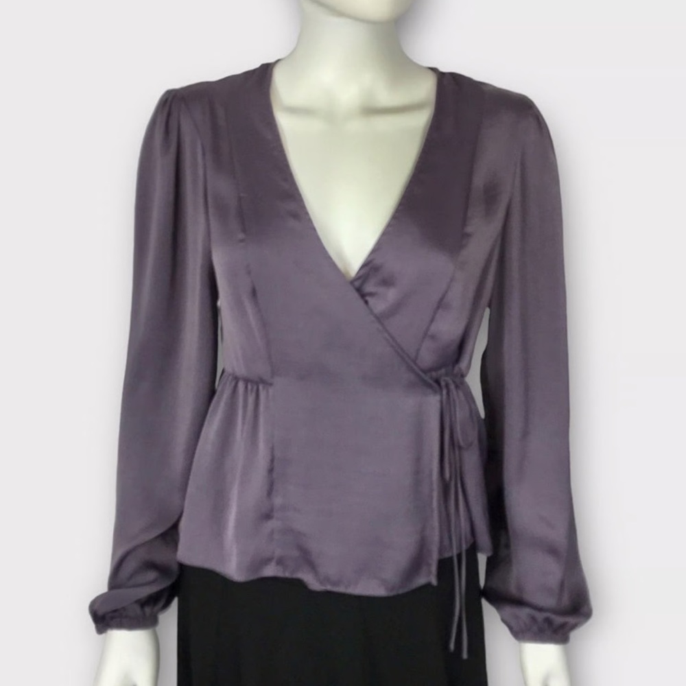 TopShop Florence Satin Wrap Top Sz 6
